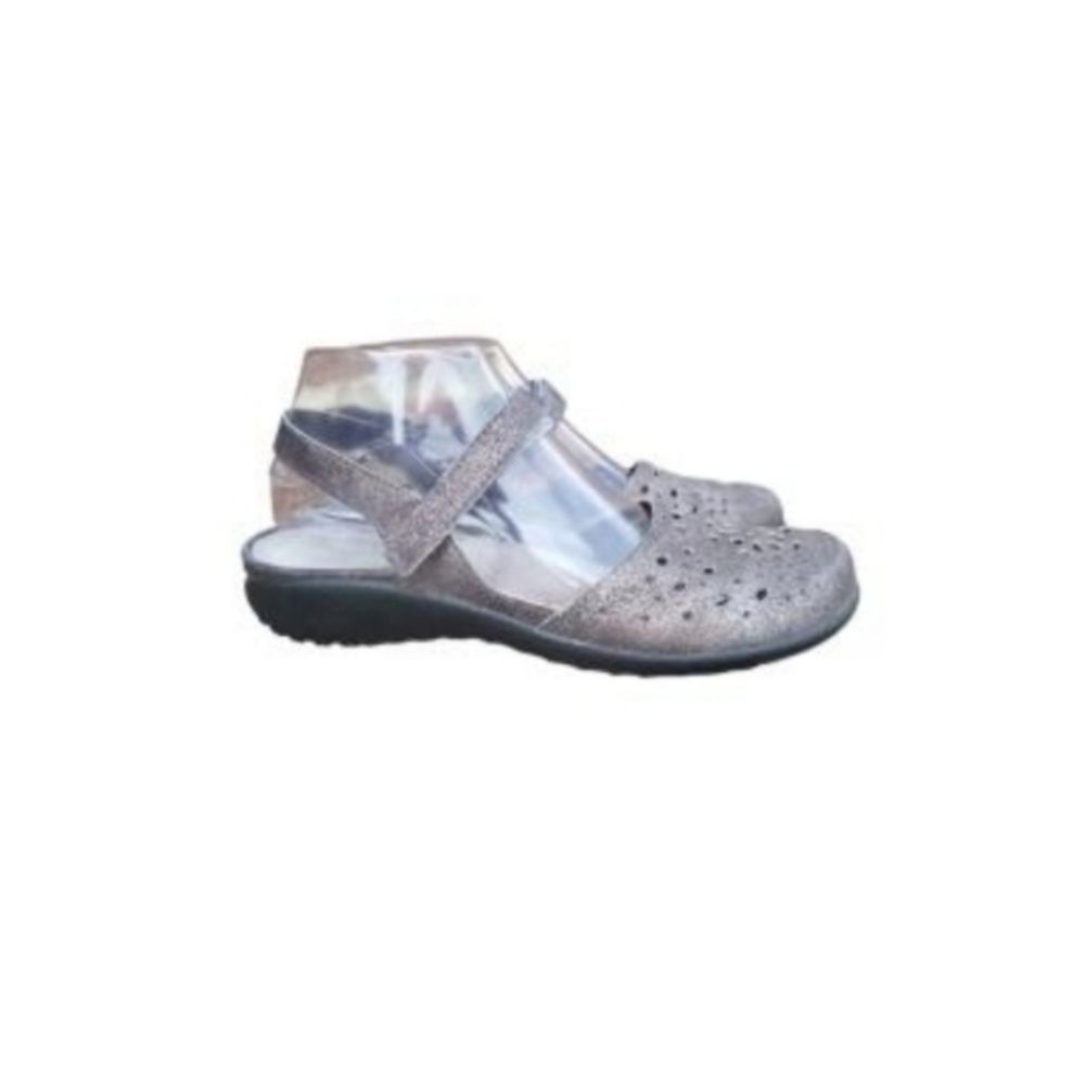 39 NAOT Arataki Gray Shimmer Slingback Flat Sandal Clog Loafer Women 8 to 8.5 - Picture 10 of 16